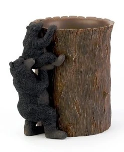 Avanti Black Bear Lodge Wastebasket