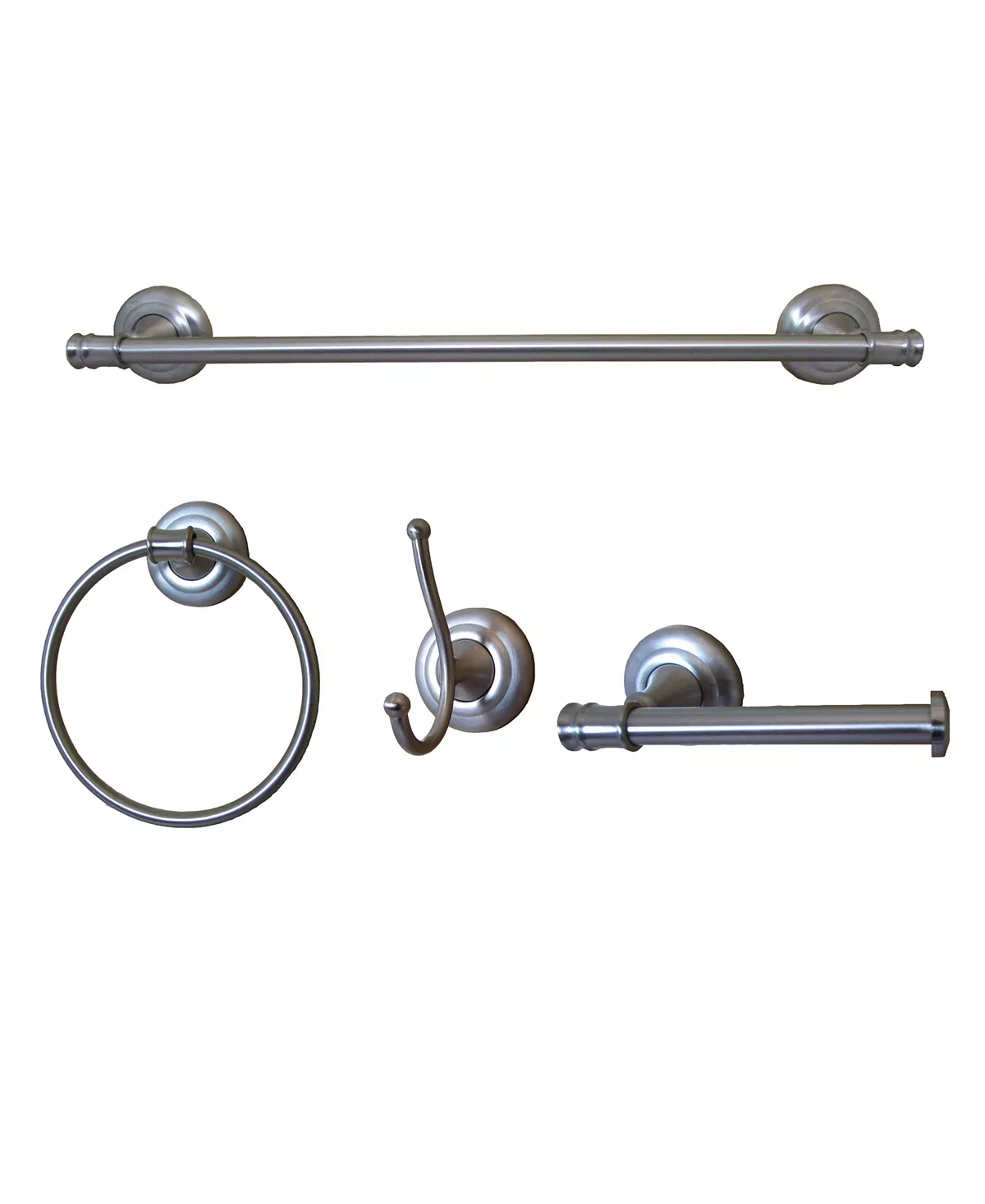 Arista Bath Products Edgerton 4-Pc. Set Satin Nickel Finish 1 Arista Bath Products Edgerton 4-Pc. Set Satin Nickel Finish