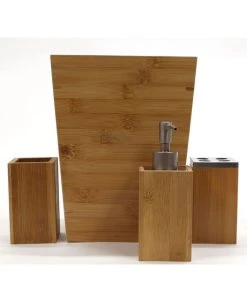Redmon Since 1883 Bamboo 4 Piece Bathroom Accessory Set