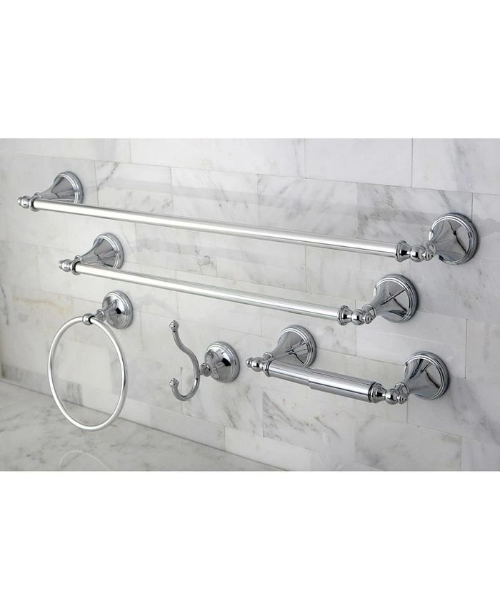 Kingston Brass Naples 18-Inch And 24-Inch Towel Bar Bathroom Accessory Set In Polished Chrome 4 Kingston Brass Naples 18-Inch And 24-Inch Towel Bar Bathroom Accessory Set In Polished Chrome - Image 4