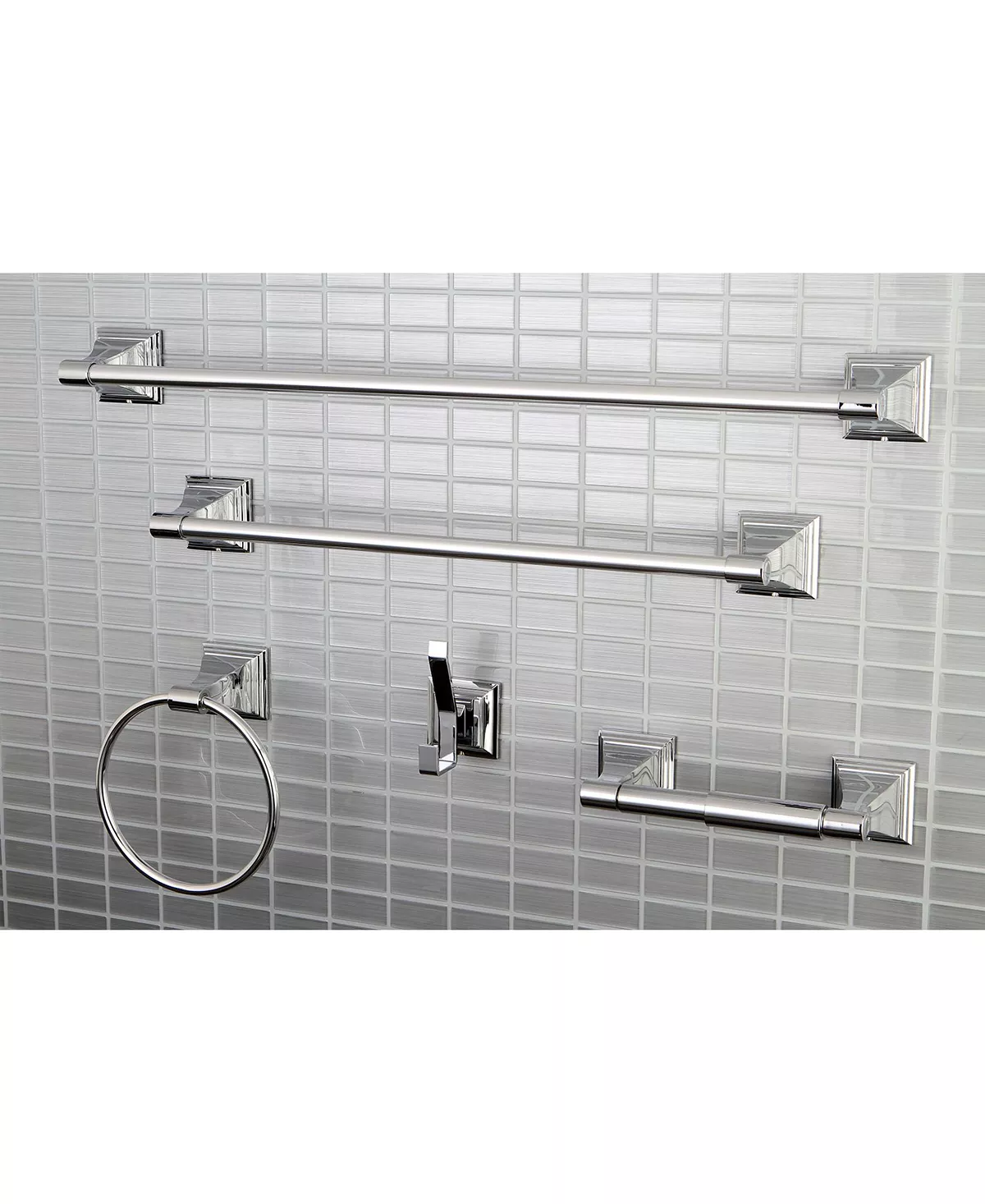Kingston Brass Monarch 18-Inch And 24-Inch Towel Bar Bathroom Accessory Set In Polished Chrome 3 Kingston Brass Monarch 18-Inch And 24-Inch Towel Bar Bathroom Accessory Set In Polished Chrome - Image 3