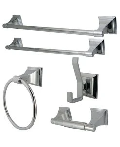 Kingston Brass Monarch 18-Inch And 24-Inch Towel Bar Bathroom Accessory Set In Polished Chrome
