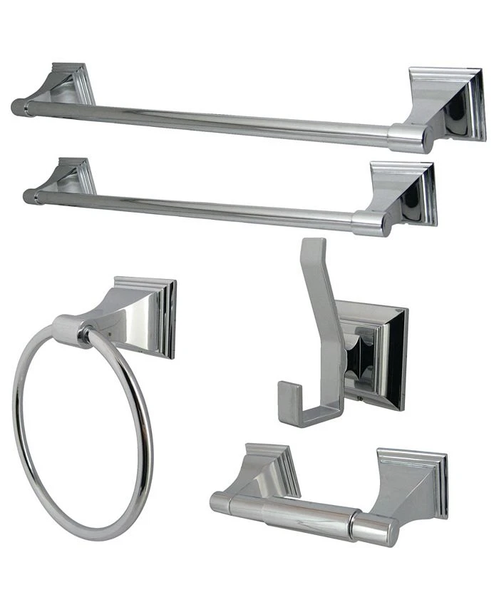 Kingston Brass Monarch 18-Inch And 24-Inch Towel Bar Bathroom Accessory Set In Polished Chrome 1 Kingston Brass Monarch 18-Inch And 24-Inch Towel Bar Bathroom Accessory Set In Polished Chrome