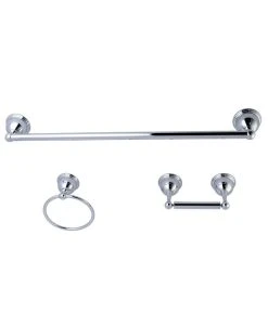 Kingston Brass Restoration 3-Pc. Bathroom Accessory Combo In Polished Chrome
