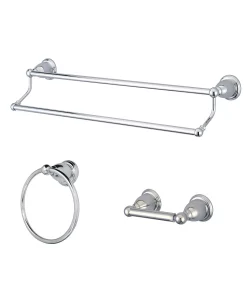 Kingston Brass Heritage 3-Pc. Dual Towel Bar Accessory Set In Polished Chrome