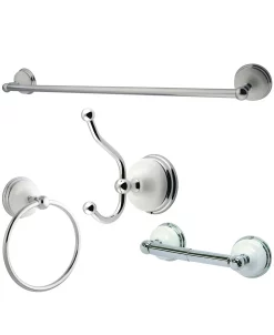 Kingston Brass Victorian Traditional 4-Pc. Bathroom Accessory Set In Polished Chrome