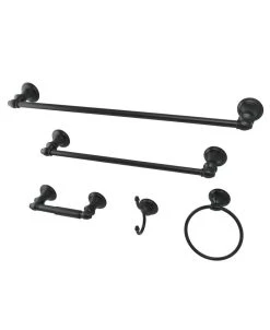 Kingston Brass Provence 5-Pc. Bathroom Accessory Set In Black