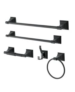 Kingston Brass Monarch 18-Inch And 24-Inch Towel Bar Bathroom Accessory Set In Black