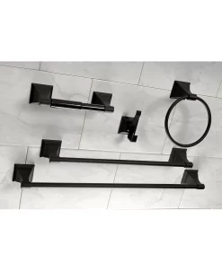 Kingston Brass Monarch 18-Inch And 24-Inch Towel Bar Bathroom Accessory Set In Black 12 Kingston Brass Monarch 18-Inch And 24-Inch Towel Bar Bathroom Accessory Set In Black -Hotel Collection Shop 14770604 fpx