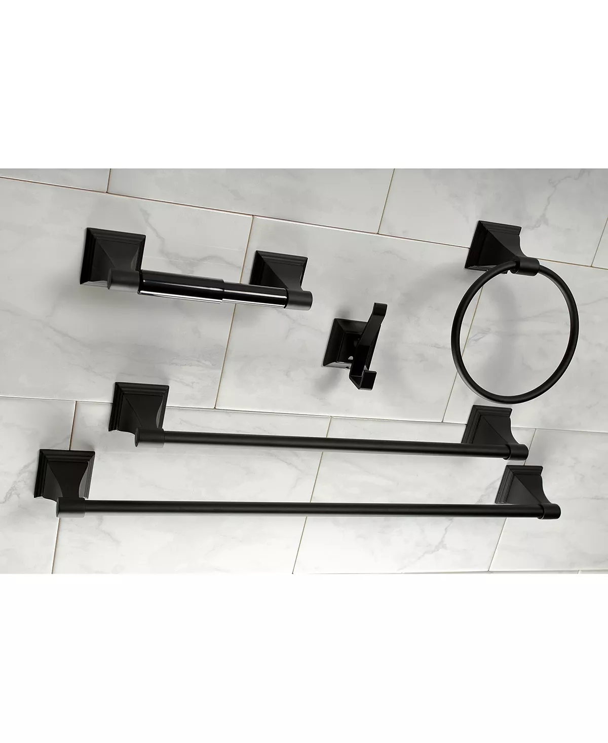 Kingston Brass Monarch 18-Inch And 24-Inch Towel Bar Bathroom Accessory Set In Black 6 Kingston Brass Monarch 18-Inch And 24-Inch Towel Bar Bathroom Accessory Set In Black - Image 6