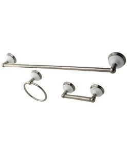Kingston Brass Victorian 3-Pc. Towel Bar Bathroom Hardware Set In Brushed Nickel