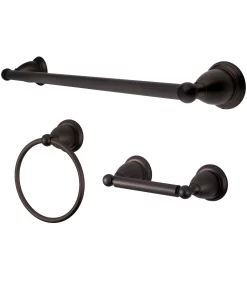 Kingston Brass Heritage 3-Pc. Bathroom Accessory Set In Oil Rubbed Bronze