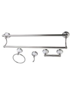 Kingston Brass Victorian 4-Pc. Dual Towel Bar Bathroom Hardware Set In Brushed Nickel
