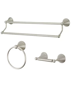 Kingston Brass Governor 3-Pc. Bathroom Accessories Set In Brushed Nickel