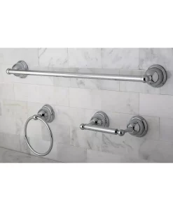 Kingston Brass Restoration 3-Pc. Towel Bar Bathroom Hardware Set In Polished Chrome -Hotel Collection Shop 14770753 fpx