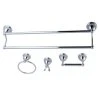 Kingston Brass Restoration 4-Pc. Dual Towel Bar Bathroom Hardware Set In Polished Chrome