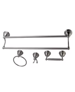 Kingston Brass Restoration 4-Pc. Dual Towel Bar Bathroom Hardware Set In Brushed Nickel