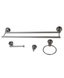 Kingston Brass Concord 4-Pc. Dual Towel Bar Bathroom Accessories Set In Brushed Nickel