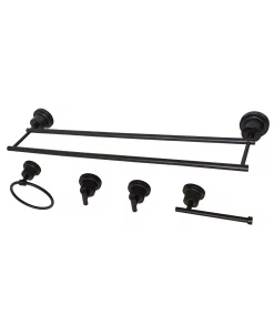 Kingston Brass Dual-Towel Bar 5-Pc. Bathroom Accessory Set In Oil Rubbed Bronze