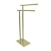 Kingston Brass Double L Shape Pedestal Towel Holder In Satin Brass