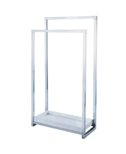 Kingston Brass Pedestal 2-Tier Steel Construction Towel Rack With Wooden Case -Hotel Collection Shop 14771541 fpx