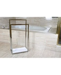 Kingston Brass Pedestal 2-Tier Steel Construction Towel Rack With Wooden Case -Hotel Collection Shop 14771544 fpx