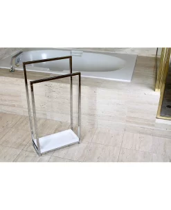 Kingston Brass Pedestal 2-Tier Steel Construction Towel Rack With Wooden Case -Hotel Collection Shop 14771545 fpx