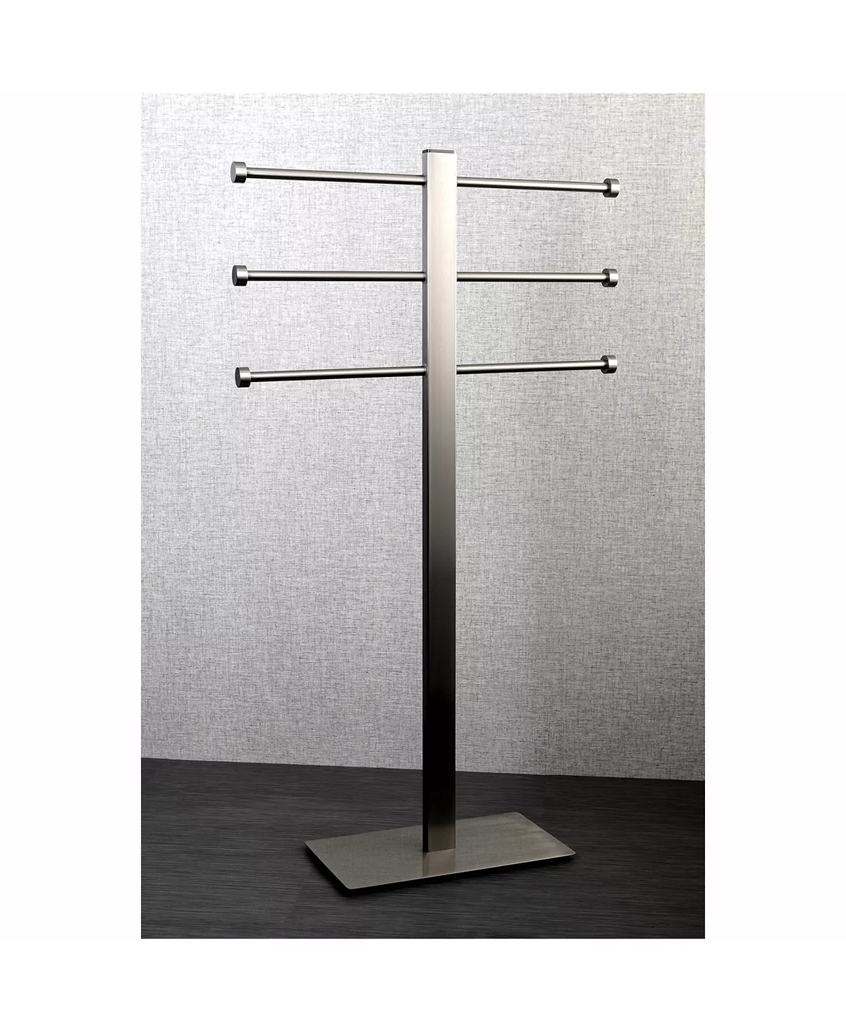 Kingston Brass Edenscape Freestanding Stainless Steel Towel Holder With Rectangular Base In Brushed Nickel 2 Kingston Brass Edenscape Freestanding Stainless Steel Towel Holder With Rectangular Base In Brushed Nickel - Image 2