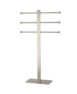 Kingston Brass Edenscape Freestanding Stainless Steel Towel Holder With Rectangular Base In Brushed Nickel
