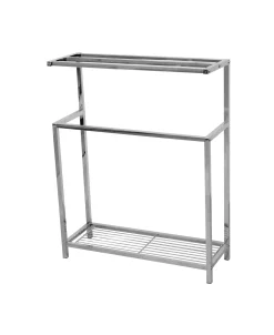 Kingston Brass Modern Freestanding Iron Towel Rack In Polished Chrome