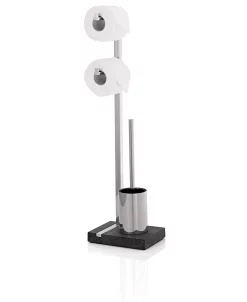 Blomus Toilet Butler With Short Brush Holder - Holds 2 Rolls