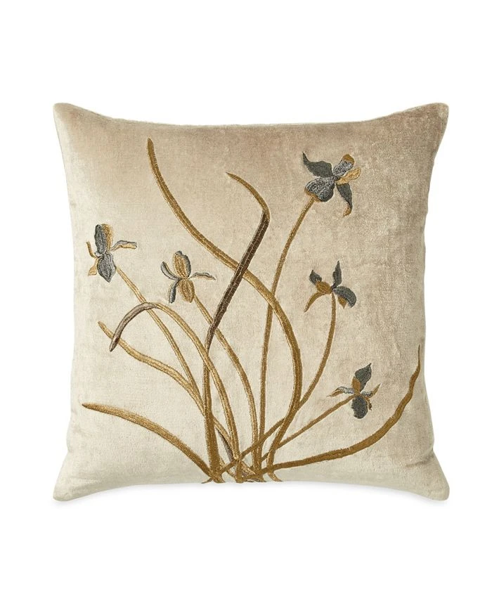 Michael Aram Iris Embroidered Velvet Decorative Pillow 18 X 18 1 Michael Aram Iris Embroidered Velvet Decorative Pillow 18 X 18
