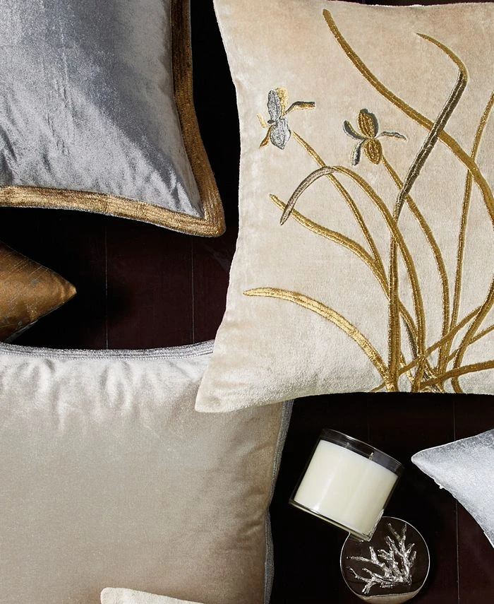 Michael Aram Iris Embroidered Velvet Decorative Pillow 18 X 18 4 Michael Aram Iris Embroidered Velvet Decorative Pillow 18 X 18 - Image 4