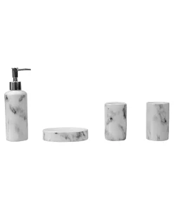 Home Basics Marble Bath Accessory 4 Piece Set -Hotel Collection Shop 17819226 fpx