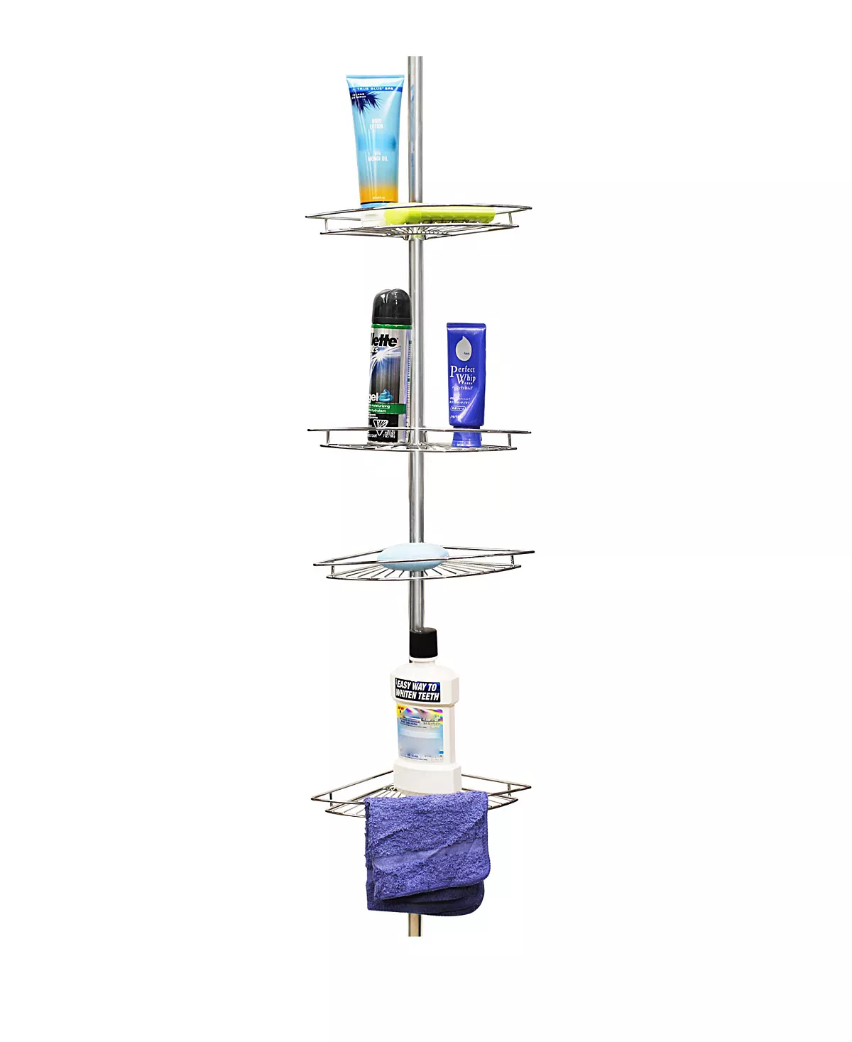 Home Basics 4 Tier Corner Shower Shelf 1 Home Basics 4 Tier Corner Shower Shelf