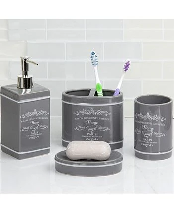 Home Basics Paris Bath Accessory 4 Piece Set 2 Home Basics Paris Bath Accessory 4 Piece Set - Image 2