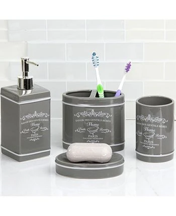 Home Basics Paris Bath Accessory 4 Piece Set 3 Home Basics Paris Bath Accessory 4 Piece Set - Image 3