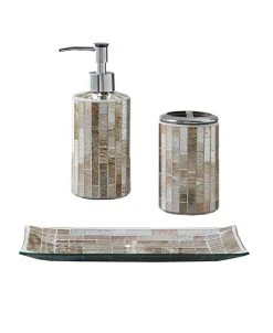 Décor Studio Charlotte Mosaic 3pc Bath Accessory Set