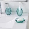 Seventh Studio Aqua Pin Glass Bath Accessories Set, 3 Pieces