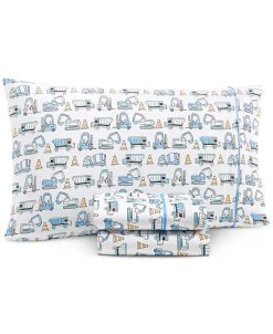 Charter Club Kids Onstruction Truck 3-Pc. Cotton Sheet Set, Twin, Created For Macy's