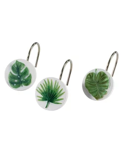 Avanti Viva Palm Shower Curtain Hooks, Set Of 12
