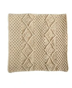 Nearly Natural Boho Woven Macrame Decorative Pillow Cover, 16