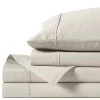 Anne Klein Reverie Cotton Under 200-Thread Count 4 Piece California King Solid Sheet Set