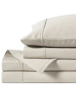 Anne Klein Reverie Cotton Under 200-Thread Count 4 Piece California King Solid Sheet Set