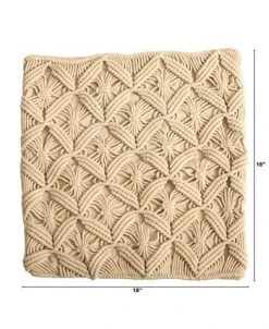 Nearly Natural Boho Diamond Woven Macrame Decorative Pillow Cover, 18 -Hotel Collection Shop 21809418 fpx