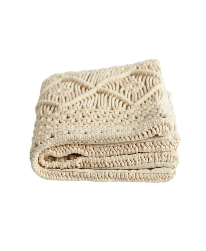 Nearly Natural Boho Woven Macrame Decorative Pillow Cover, 16 4 Nearly Natural Boho Woven Macrame Decorative Pillow Cover, 16 - Image 4