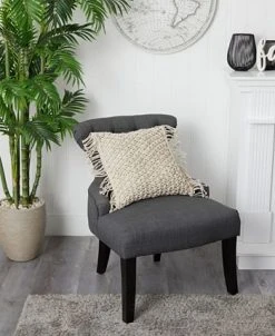 Nearly Natural Boho Fringed Woven Macrame Decorative Pillow Cover, 18 -Hotel Collection Shop 21830530 fpx