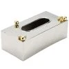 Classic Touch Hammered Stainless Steel Tissue Box Ball Design On Top, 11 X 5