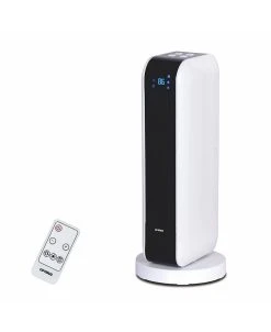 Hotel Collection Shop 21 Optimus 17 In. Oscillating Tower Heater W/ Remote, Digital Temperature Readout & Setting
