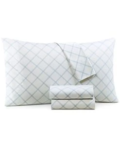 Charter Club Printed Window Pane 550-Thread Count Cotton 3-Pc. Sheet Set, Twin, Created For Macy's